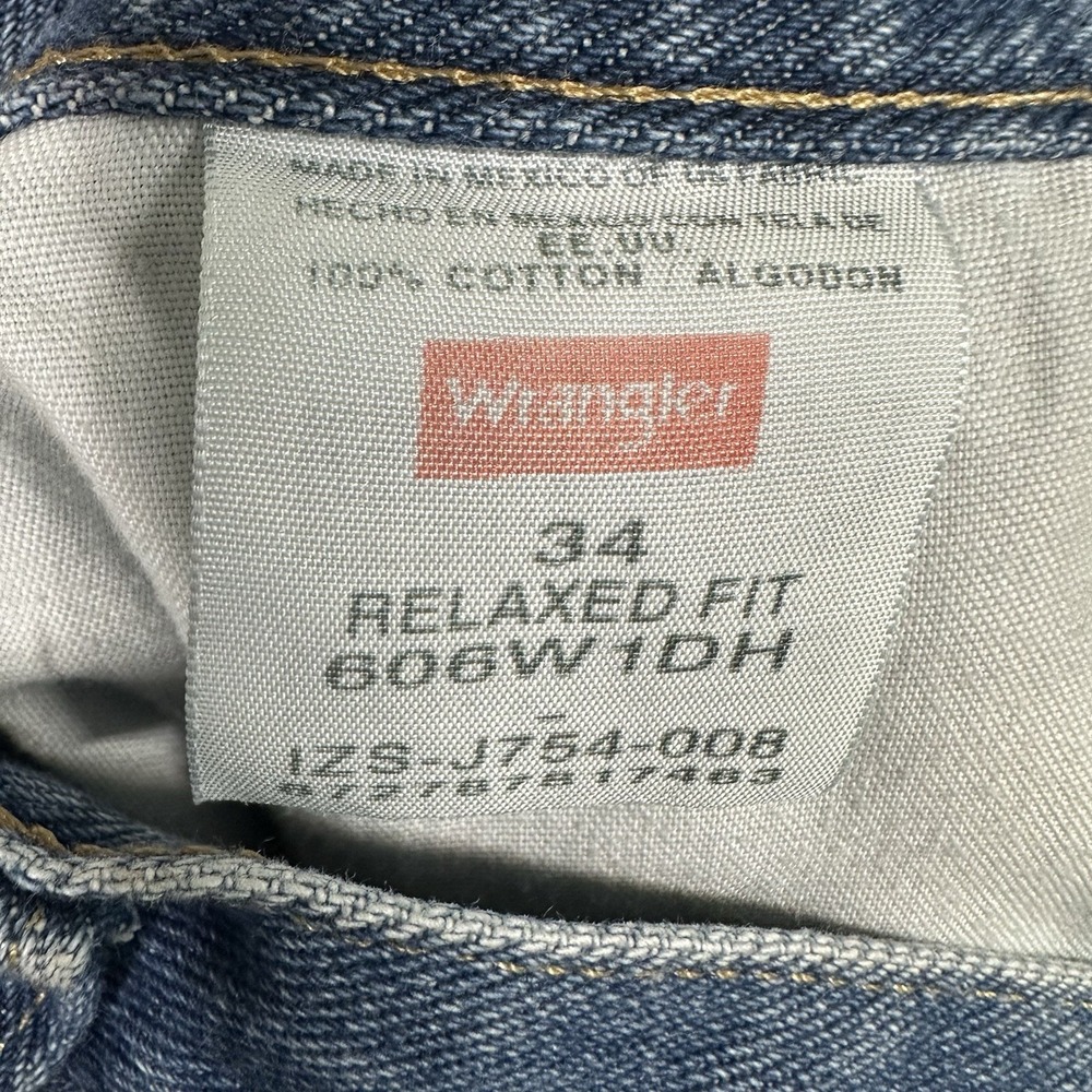 Vintage Wrangler Shorts Mens Size 34 Denim Jeans Baggy Jorts Work Y2K 90s Skate - Picture 7 of 9